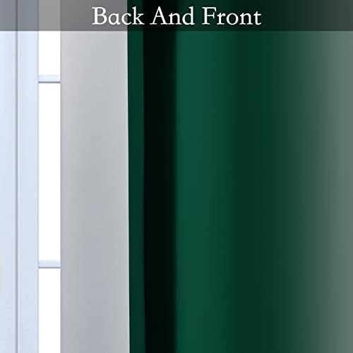 SimpleHome Ombre Dark Green to Grey White Curtains - Image 6