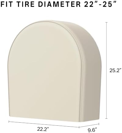 eletecpro RV Tire Covers, Fit 23-26 Inch Tire, Light Beige - Image 2
