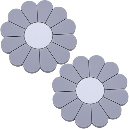 2-Pack Car Cup Holder Coaster Inserts, Daisy Shape, 2.75 Inch Non-Slip Silicone by MEAJOO