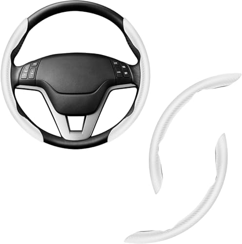 Amiss 2pcs Carbon Fiber Anti-Skid Steering Wheel Cover, Waterproof & Segmented by Amiss