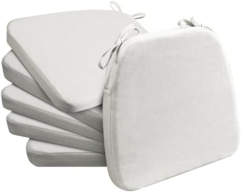 AAAAAcessories D-Shaped Chair Cushions, Machine-Washable Cover, Natural Linen by AAAAAcessories