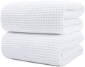 POLYTE 430 GSM Poly Blend Microfiber Waffle Bath Sheet XL Set, 35x70 in by Polyte