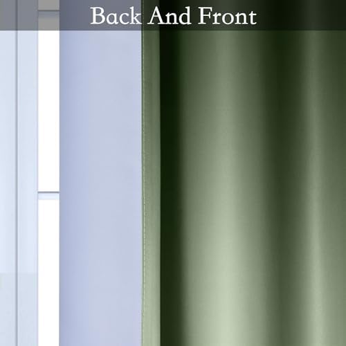 SimpleHome Sage Green to Grey White Ombre Room Darkening Curtains 84 Inch - Image 4