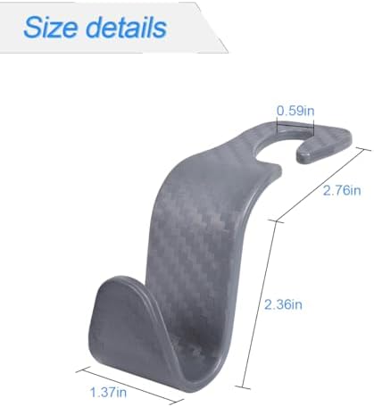 Osilly Car Seat Headrest Hook, 4 Pack Auto Seat Hanger Storage Organizer - Image 2