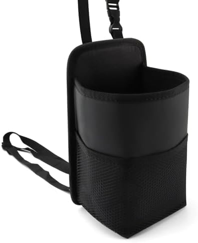 Car Seat Side Storage Bag, Cup Holder & Mesh Pocket Organizer by Moteloor