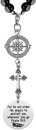 Ralukiia Cross Car Charm, for He Will Order His Angels to Protect You Wherever by OriginalNoveltyGifts