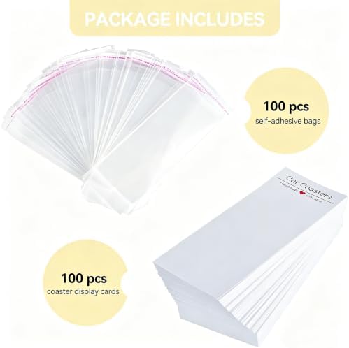 Vcekract 100 PCS Sublimation Blanks Car Coasters Packaging - Image 3