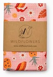 Flourish Wildflowers Microfiber Kitchen Towels | Pink Pineapple Tongue Pattern by FlourishPetProducts