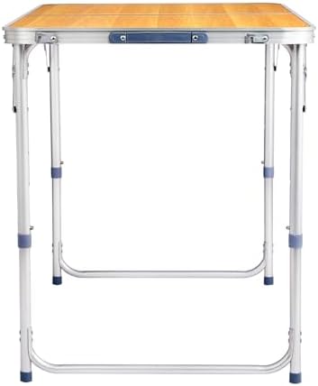 4Ft Portable Folding Table, 3 Adjustable Heights Lightweight Aluminum Picnic - Image 6