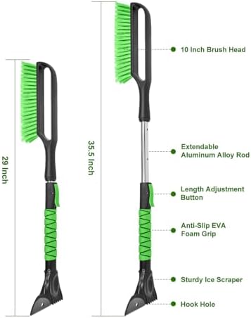 SEAAES 35.5 Inch Extendable Snow Brush, Windshield Snow Scraper - Image 7