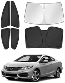 Canvcle Window Shades for 2012-2015 Honda Civic Accessories Windshield Sun by Canvcle