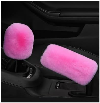 2PCS Fluffy Car Gear Shift Knob Cover & Handbrake Cover, Furry Auto Hand Brake by Unknown