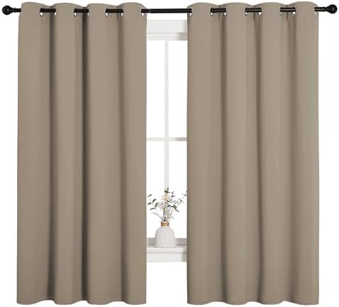 NICETOWN Bedroom Curtain Panels Blackout Draperies, Thermal Insulated Solid - Image 2