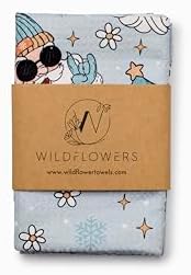 Flourish Wildflowers Microfiber Kitchen Towels | Cool Santa Pattern | Waffle by FlourishPetProducts