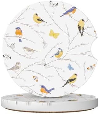 Bird Butterfly Car Coasters for Cup Holders, 2 Pack Car Cup Holder Coasters for by Unknown