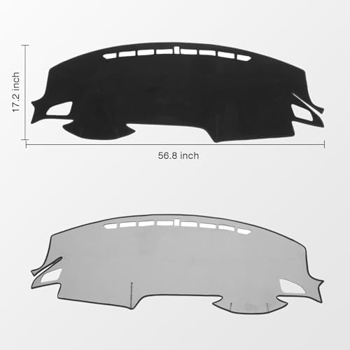 KUST Black Dash Cover Mat for Honda Civic 2016-2021 Polyester Non-Slip - Image 3