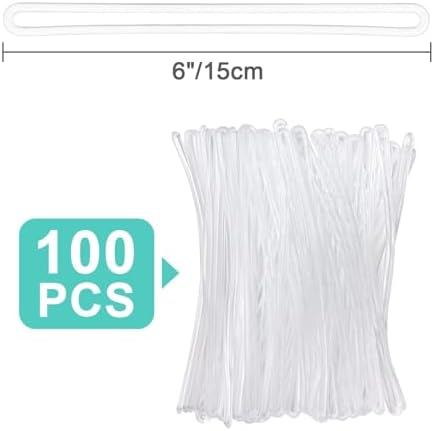 100 Pack Clear Plastic Luggage Straps, Worm Loops - Image 2