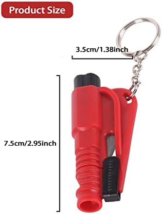 8 Pcs Car Window Breaker Tool Keychain, 3 in 1 Glass Breaker Seatbelt Cutter - Image 2