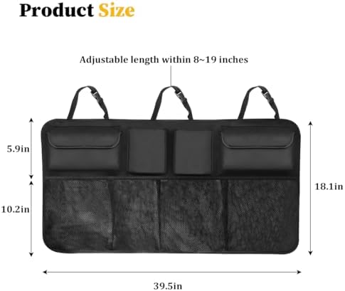 Car Trunk Organizer, Large Capacity Hanging Collapsible Vehicle Backseat - Image 2