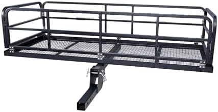 PioneerWorks Foldable Hitch Mount Cargo Carrier 750 Lbs Luggage Basket by PioneerWorks