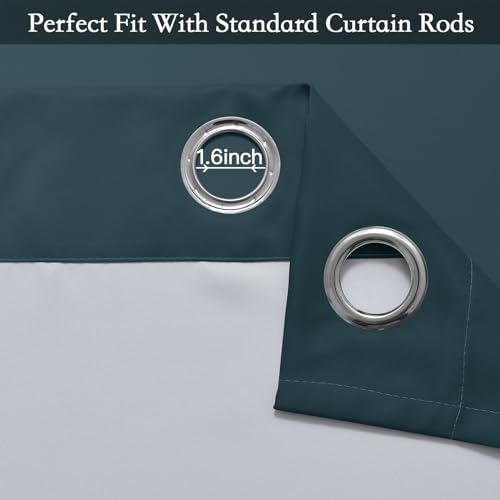 SimpleHome Ombre Stone Blue to Grey White Curtains - Image 4