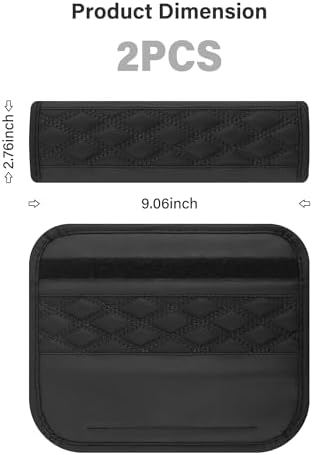 2PCS Car Seat Belt Cover Pads, Leather Seatbelt Covers Protect Shoulder and - Image 2