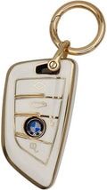 for BMW Key fob Cover with Keychain, Soft Full Protection Key Case by Elegananccy