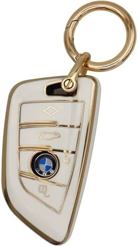 for BMW Key fob Cover with Keychain, Soft Full Protection Key Case by Elegananccy