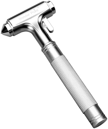 Car Window Breaker and Seatbelt Cutter, All-Metal Safety Hammer by WONDERPOINT