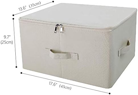 Fabric Storage Bins with Lid, Folding Large Clothes Storage Bin - Image 2