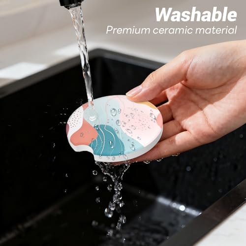 2 Pack Ceramic Car Coasters for Cup Holder, 2.56 in Anti Slip Absorbent Coaster - Image 3