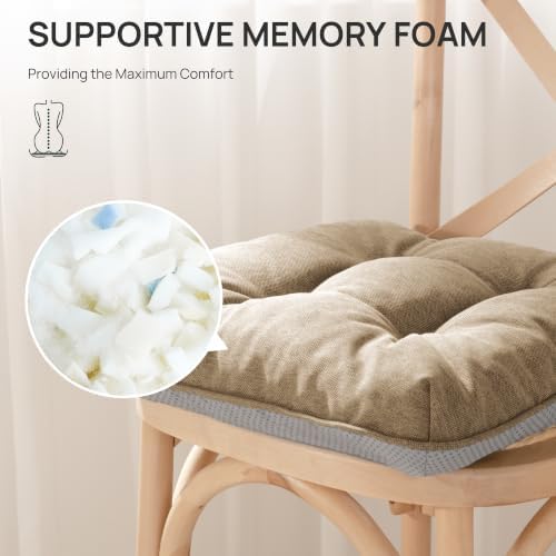 Love's cabin Memory Foam Chair Cushions Set of 4, 19 Inch - Image 3