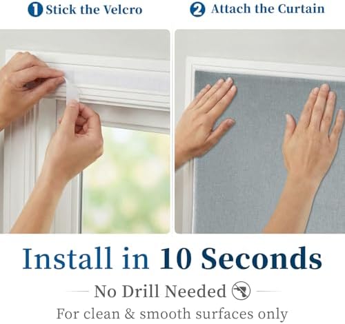 100% Blackout Self Adhesive Curtains- Stick on Curtains Shades Window Blinds - Image 3