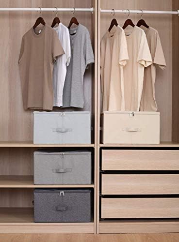 Fabric Storage Bins with Lid, Folding Large Clothes Storage Bin - Image 6