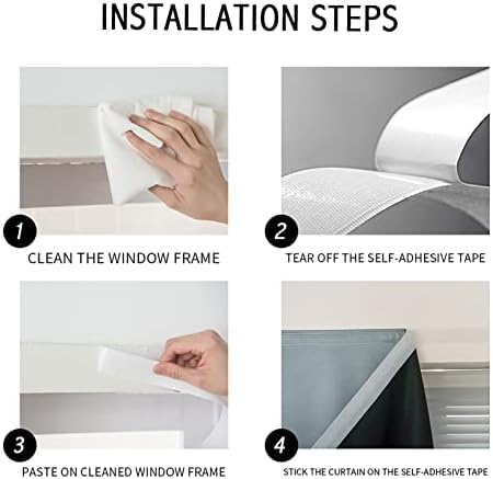 AJAZZ 100% Window Blinds Blackout Portable Blackout Curtains Adhesive Curtains - Image 3