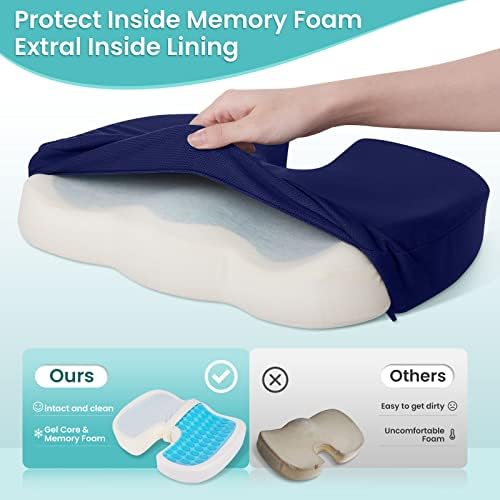Gel Seat Cushion, Cooling Memory Foam Cushion - Image 4