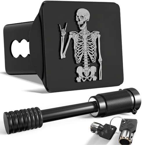 Human Skeleton Hitch Cover for 2 Inch Receivers, Cute Skeleton Skull Posing by TOEASYTY