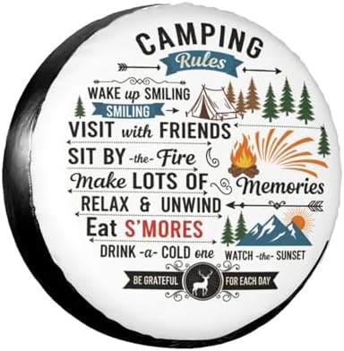 Camping Rules Spare Tire Cover Wheel Protector Universal Fit by Unknown