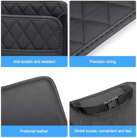 Car Seat Back Organizer, Leather Multipurpose Collapsible Vehicle Backseat - Image 3