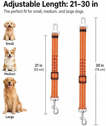 Dog Seat Belt 2Pcs, Retractable Pet Car Harness, Adjustable Dog Seat Belts - Image 5