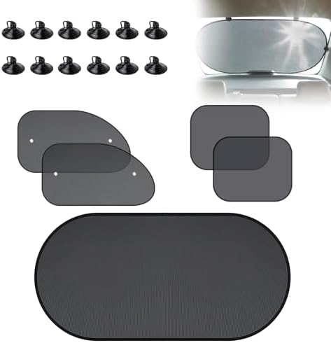 Car Window Shades 5 Pack, Mesh Side & Rear Window Screen Cover, Suction Cup by Unknown