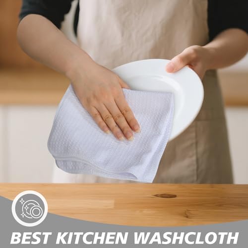 SINLAND Sublimation Blank Towels Waffle Kitchen Towel White 16x16 10 Pack - Image 5