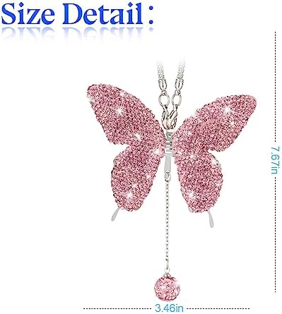 zipelo Rhinestone Butterfly Rearview Mirror Charm - Image 2