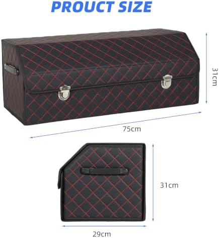 Car Trunk Organizer with Sturdy Faux Leather Lid - Image 2