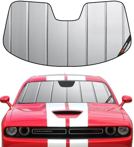 Pigenius Windshield Sun Shade for Dodge Challenger 2015-2023 Front Window by Pigenius