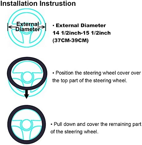 3Pcs/Set Fashion Fluffy Wool Car Steering Wheel Cover Set - Image 6
