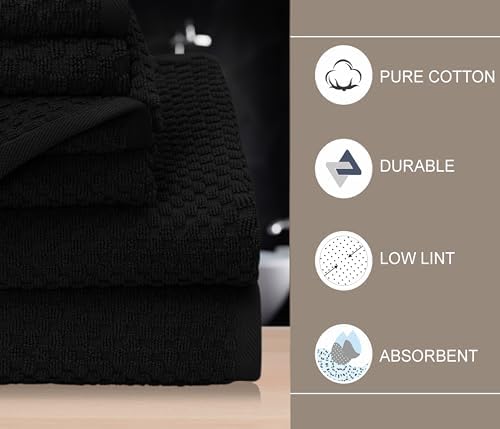 COTTON CRAFT Euro Spa Waffle Weave 6 Piece Towel Set - Image 3