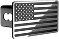Chrome Line American Flag Metal Trailer Hitch Cover by TOEASYTY