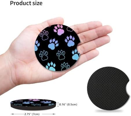 Absorbent Car Coasters for Cup Holders, 2 Pack Universal Neoprene Car Coasters - Image 4