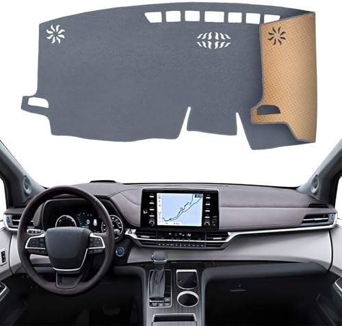 Dashboard Cover Dash Mat Fit for to-yota Sienna 2024-2021, Car Dash Board Mat by KEYOOG